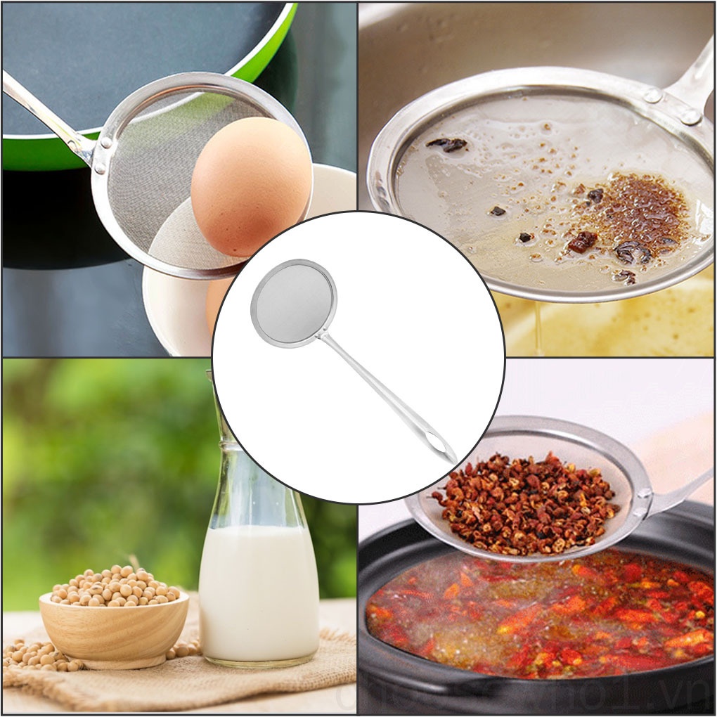 Dụng cụ rây bột bằng thép không gỉ có tay cầm dài sử dụng tại phòng bếp / nhà hàng