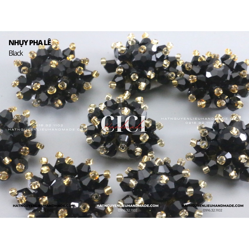 Nhụy pha lê chùm 2.5cm Cici Handmade nguyên liệu đính kết center hoa cài áo đá pha lê DIY