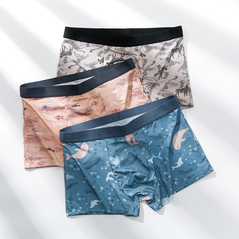 Quần Lót Boxer Vải Lụa Lạnh Thoải Mái Cho Nam