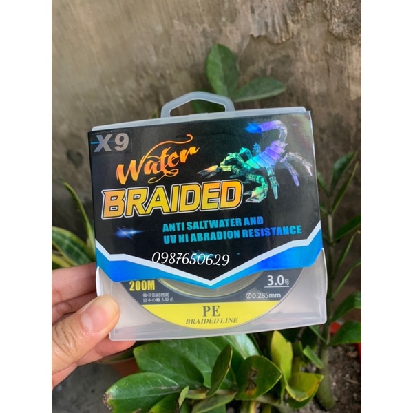 Dây câu bện nước Pe X9  BRAIDED▪Dù 7 màu  ▪Dài 200m