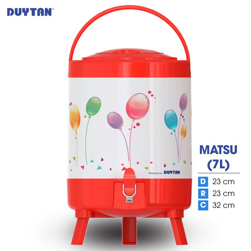 Bình đá cách nhiệt nhựa DUY TÂN Matsu 7 lít (23 x 23 x 32 cm) - 32260 - Giao màu ngẫu nhiên