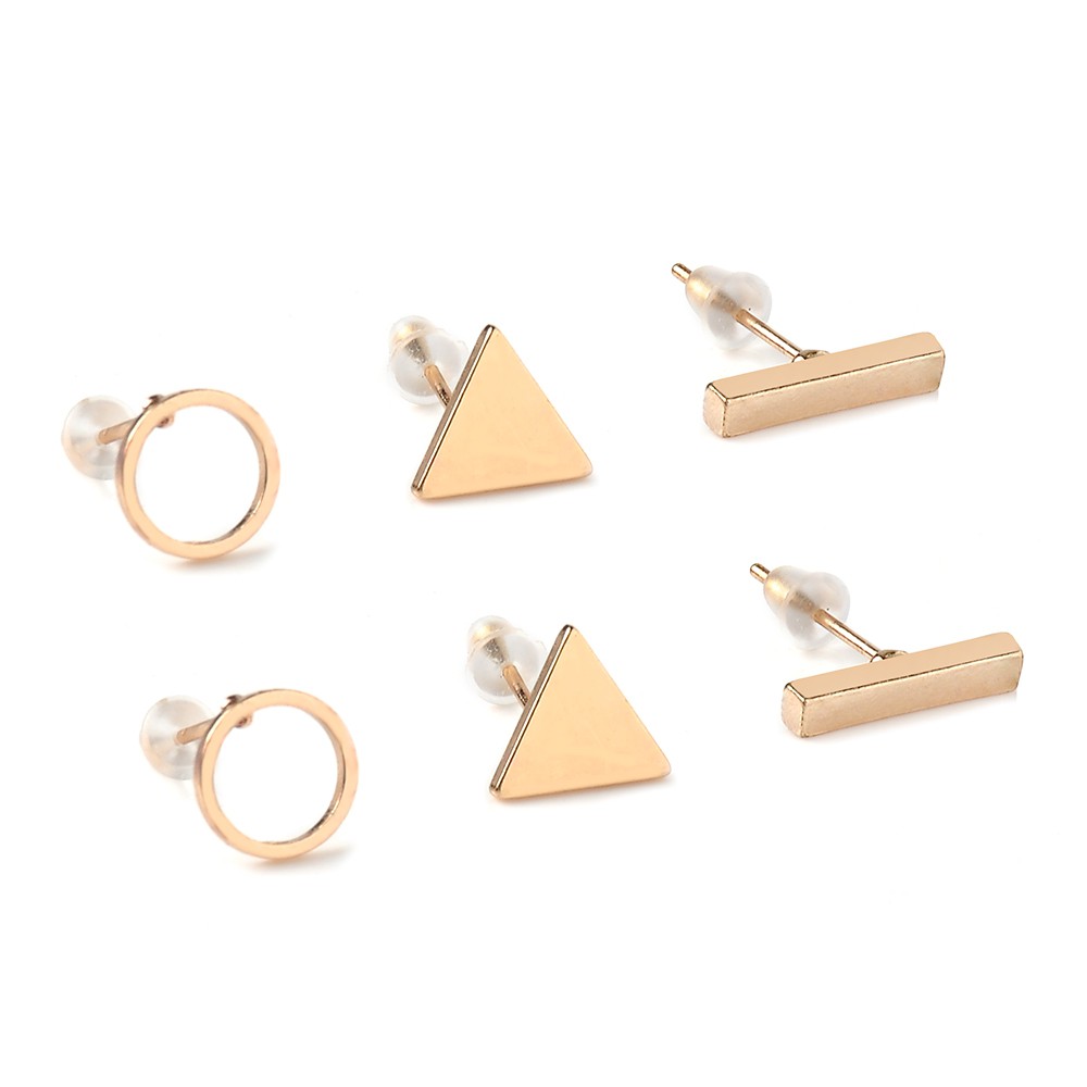 oos-【COD】Set 3 đôi khuyên tai hình học đơn giản cho nữ