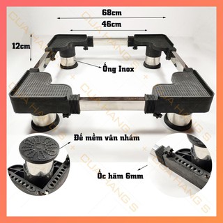 Chân đỡ máy giặt, tủ lạnh trụ inox chống rung ồn cao cấp - BH 2 năm