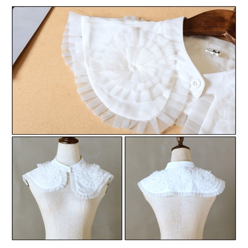 Cổ Áo Giả Nhún Bèo Màu Sắc Ngọt Ngào Thời Trang Cho Nữ