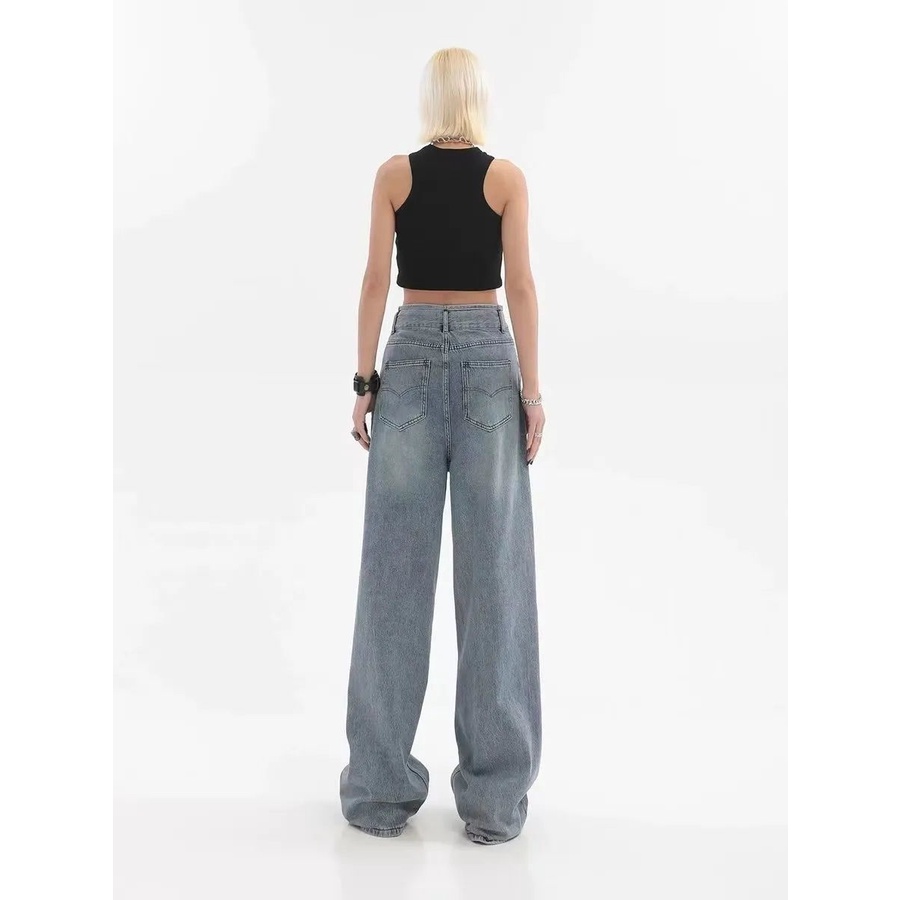 Quần Jeans Nữ Lưng Cao Ống Rộng Thời Trang Hàn Quốc Mới