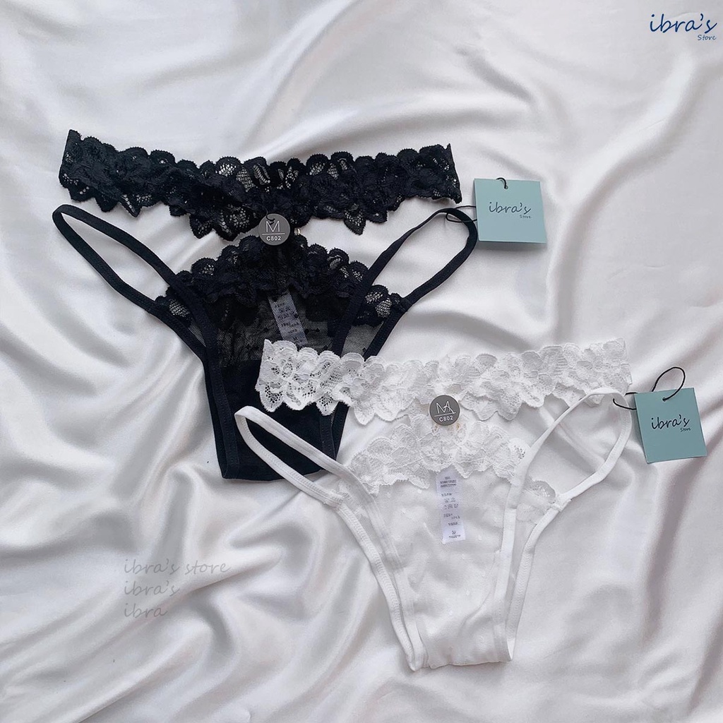 Quần lót ren nữ cạp thấp sexy iBra's Quần lọt khe xuyên thấu gợi cảm i77