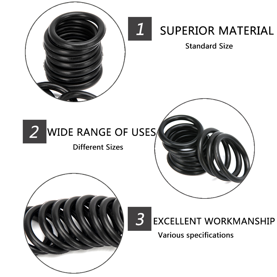Bộ 50 Vòng Đệm Cao Su Hình Chữ o Màu Đen Chống Nước Chống Trầy Xước Kích Thước 6mm-30mm cs 2.4mm