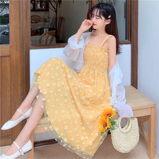 váy hoa cúc bồng bềnh order (CÓ ẢNH THẬT) | BigBuy360 - bigbuy360.vn