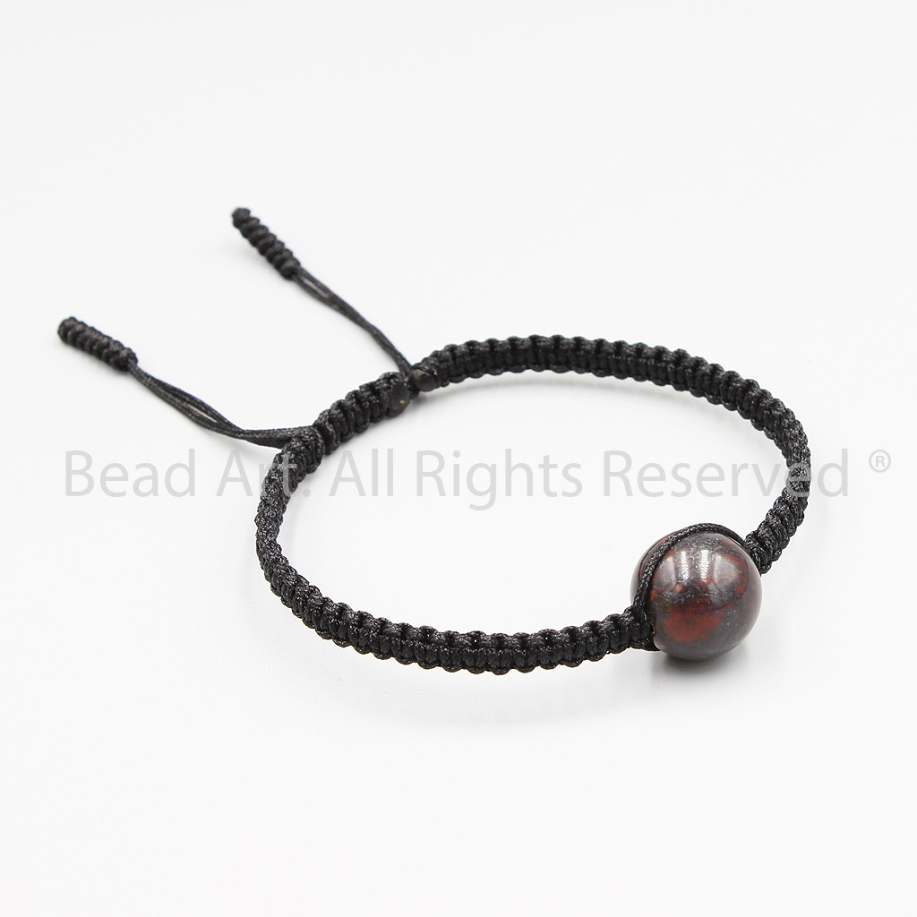 Vòng Tay Thắt Dây Thủ Công Đá Red Jasper 10MM, Mệnh Hoả, Thổ, Vòng Tay Phong Thuỷ, Chuỗi Hạt S50 - Bead Art