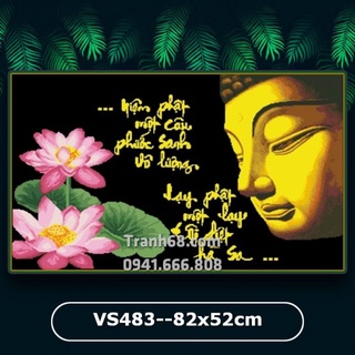 Tranh đính đá ABC phật tổ 80cm x 50cm