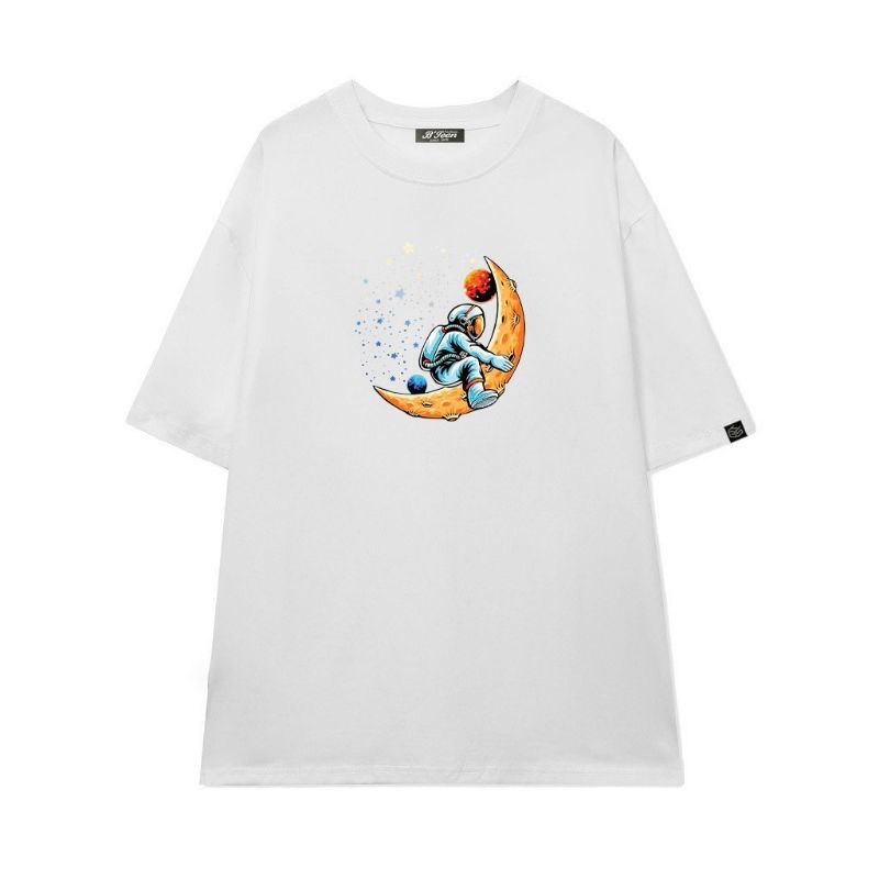 Áo Thun Có sizetay lỡ unisex phi hành gia mặt trăng