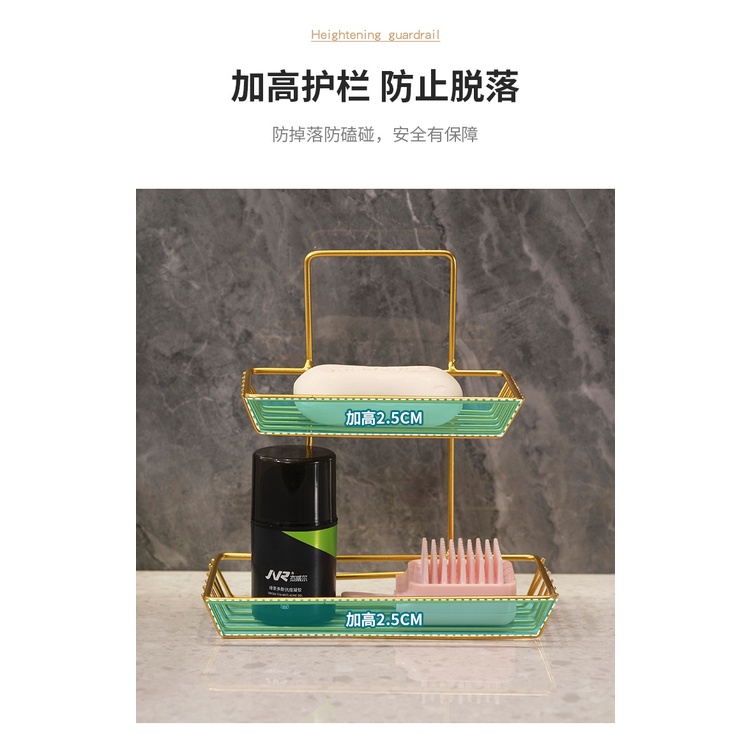 Giá Đỡ Xà Phòng Hai Tầng Bằng Thép Không Gỉ Gắn Tường Nhà Tắm