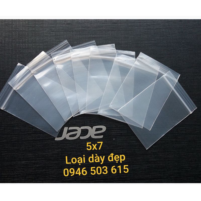 50 cái túi zip nhỏ viền trắng kt 5x7cm loại dày, bóng, đẹp