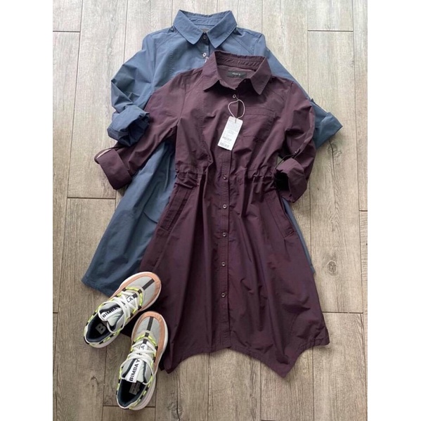 Đầm dài tay trench coat xuất khẩu