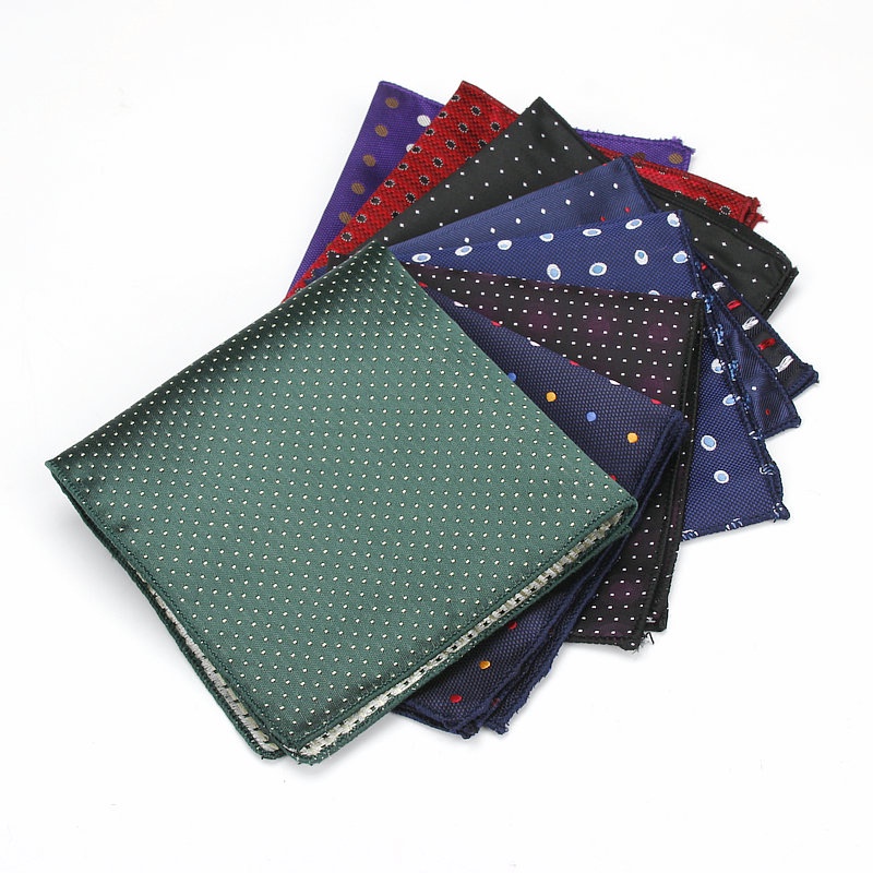 Khăn Tay Vuông Bỏ Túi 22 * 22CM Họa Tiết Chấm Bi Cho Nam
