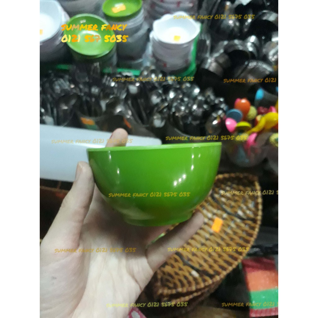 Chén nhựa 9 x 5 cm ăn cơm nước chấm sốt tương xanh - small bowl