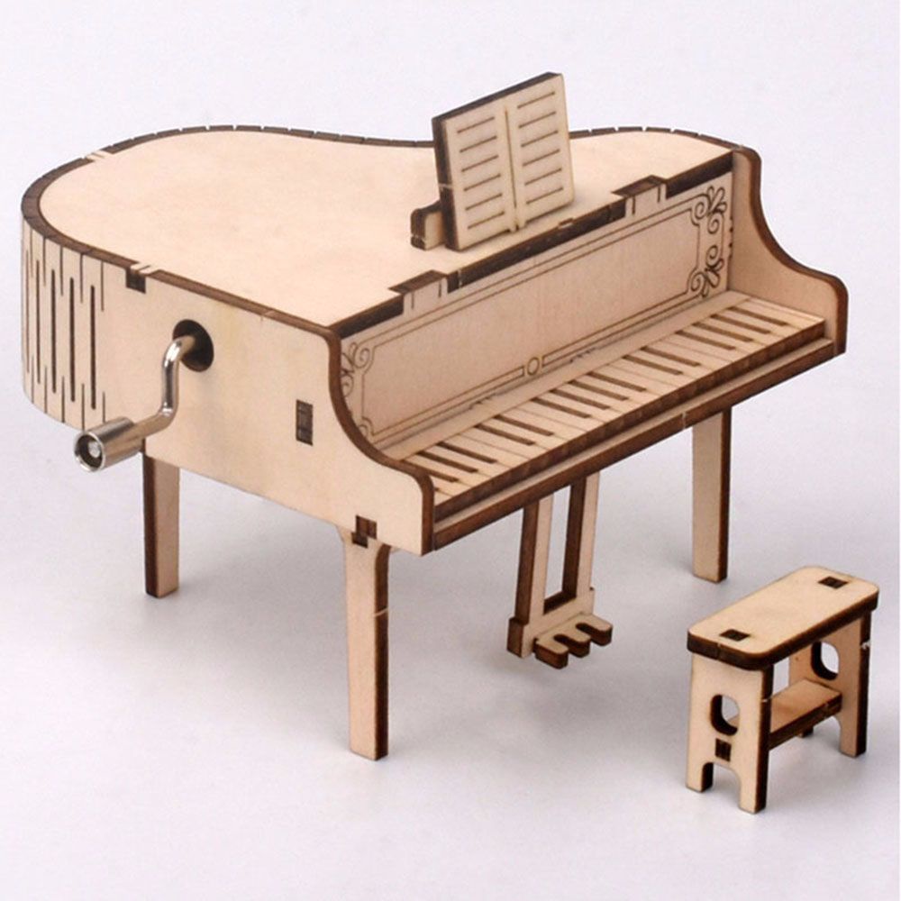Mô hình đồ chơi hộp nhạc đàn piano lắp ráp thủ công bằng gỗ 3D nhiều màu độc đáo cho trẻ em DIY