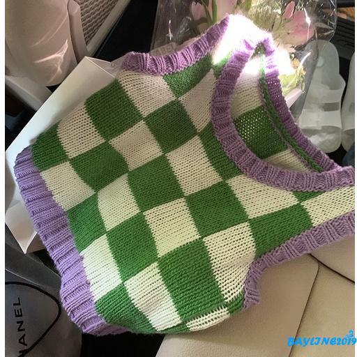 Áo dệt kim sát nách cổ chữ V màu sắc độc đáo thời trang mùa thu quyến rũ cho nữ