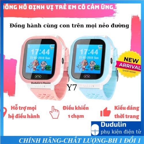 Đồng hồ thông minh định vị trẻ em Y7 (GPS tracker) có nghe gọi, có cảm ứng, có Tiếng Việt