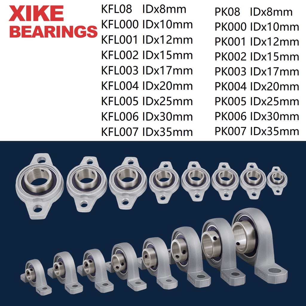 XiKe KFL / PK 004 005 006 007 Vòng bi và vỏ hợp kim kẽm