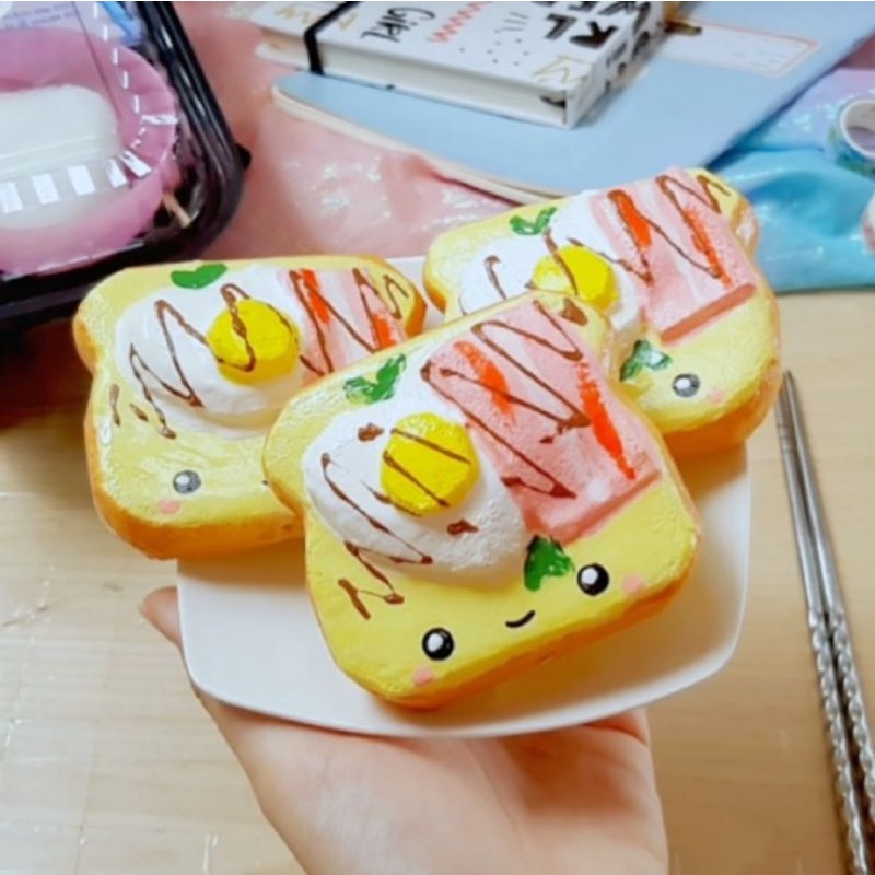 Squishy Handmade Bánh Mì Trứng Tự Làm Chất Lượng Cao Chơi Bền Giá Rẻ