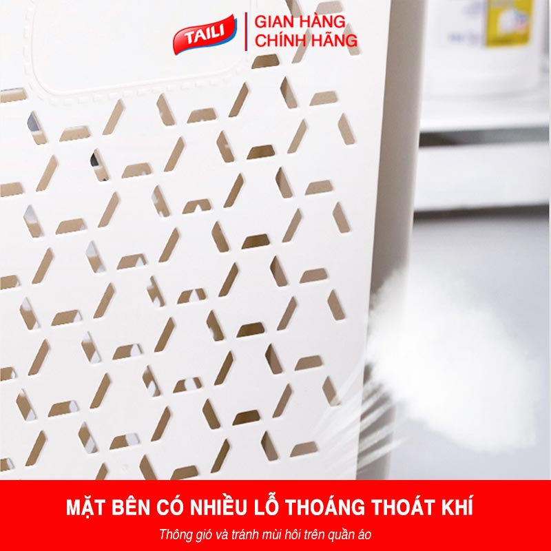 Giỏ đựng đồ treo tường TAILI giỏ treo đồ giặt gấp gọn có quai xách nhựa ABS cứng size lớn ATG1