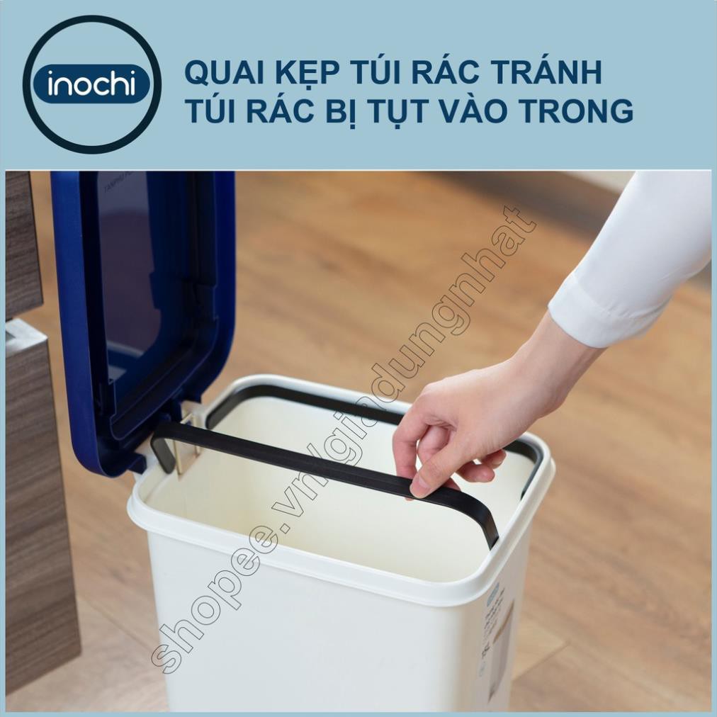 Thùng Rác Nhựa Đạp Chân Nắp Đậy Chữ Nhật Inochi 30 Lít Làm Sọt Rác Văn Phòng,Đựng Rác Gia Đình, Trong Nhà, Ngoài Trời