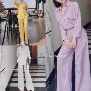 SALE 50%. Sét sơ mi, quần ống rộng sang choảnh