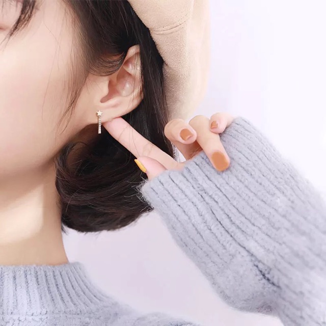 [Chỉ thanh toán với AirPBông tai bạc ý 30% ( có khắc s925) trăng sao tam giác
