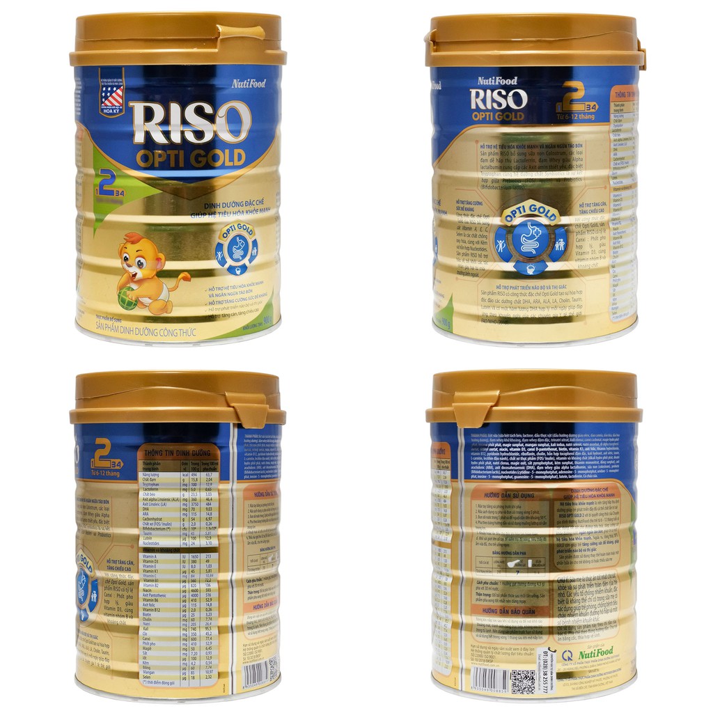 SỮA BỘT RISO OPTI GOLD 1/2/3/4 850G