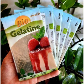 [Date 1/2023] Gelatin hữu cơ Bio Ewald của Đức 12 lá 20g