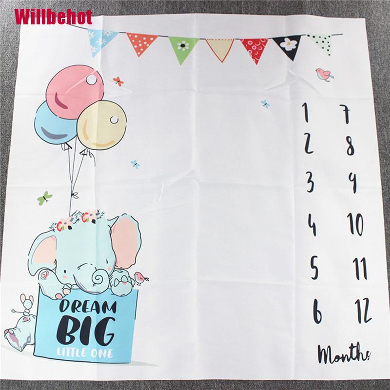 Chăn In Họa Tiết Cột Mốc Phát Triển Theo Tháng Làm Phụ Kiện Chụp Ảnh