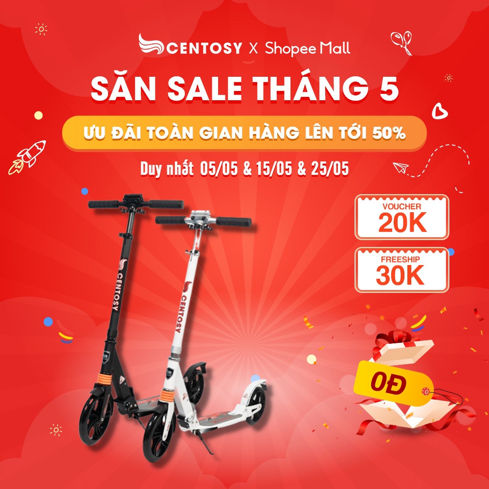 Xe Scooter Người Lớn Cao Cấp - Scooter Centosy ALS-A5Y - Màu Sắc Nổi Bật, Gấp Gọn Tiện Lợi