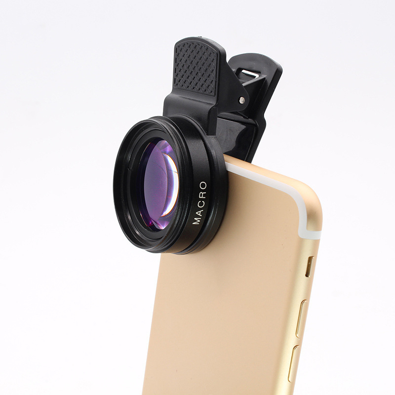 Mobile Phone Lens 0.45x Distortion-free Wide-angle +12.5x Macro Two-in-one External Lens 52mm YKD