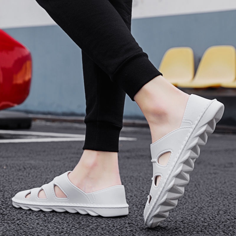 Xăng đan da đế mềm khử mùi thời trang mùa hè năm 2021 cho nam