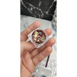 Nhũ vảy cá màu đồng lấp lánh trang trí móng