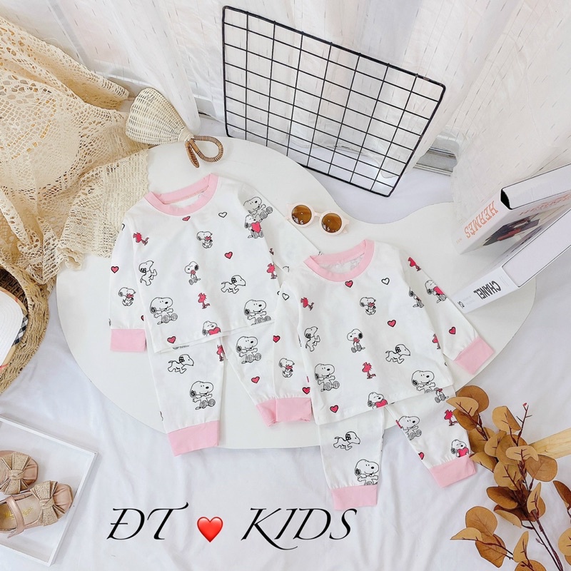 bộ cotton snoopy bé gái