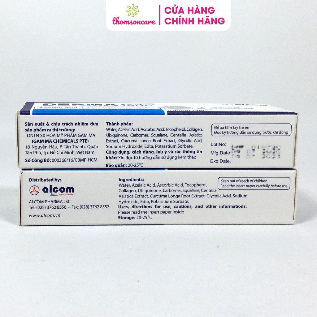 Derma Forte - Kem làm giảm mụn ẩn, trứng cá, đầu đen, làm mềm và làm mờ sẹo dưỡng da trắng mịn - Tuýp 15g