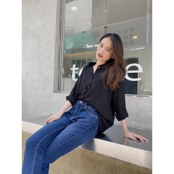 Áo sơ mi oversize tay dài nữ Comin Shirt Reverclothings