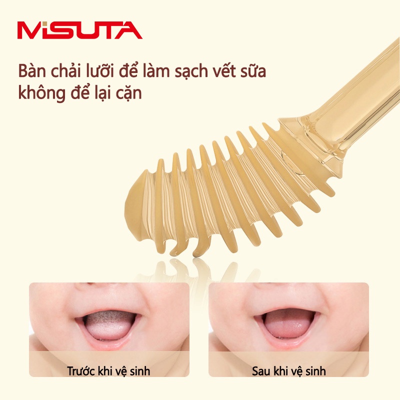 Bộ Rơ Lưỡi,Tưa Lưỡi,Bàn Chải Silicon Mềm Mại Cho Bé Từ Sơ Sinh Giúp Vệ Sinh Răng Miệng Cho Bé ( Kèm Cốc + Chân Đế)