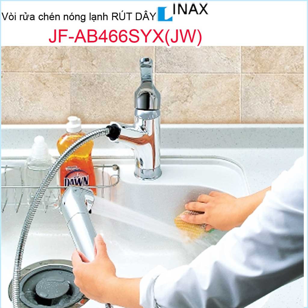 Vòi bếp nóng lạnh, vòi rửa chén bát nóng lạnh, vòi chậu Inax chính hãng Nhật Bản JF-AB466SYX