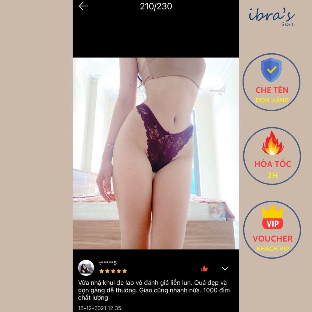 Quần Lót Ren Sexy Ibra's Store Nữ Lọt Khe Cao Cấp Quần Lót Ren Nhỏ Quyến Rũ Mỏng Xuyên Thấu Ibra's Store Ib015