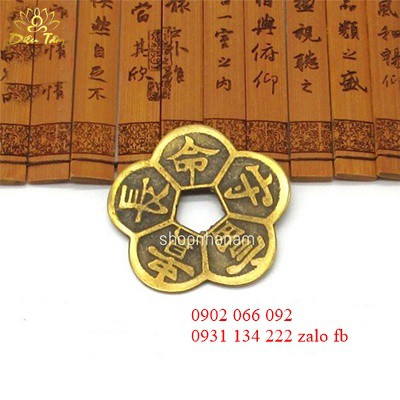 Xâu tiền xu hoa mai đồng xu hoa mai từ đồng nguyên chất xâu 1 xu hoa mai