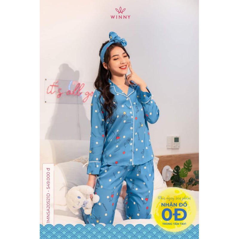 Bộ mặc nhà Winny Pijama lụa 20521 Giá 549.000đ