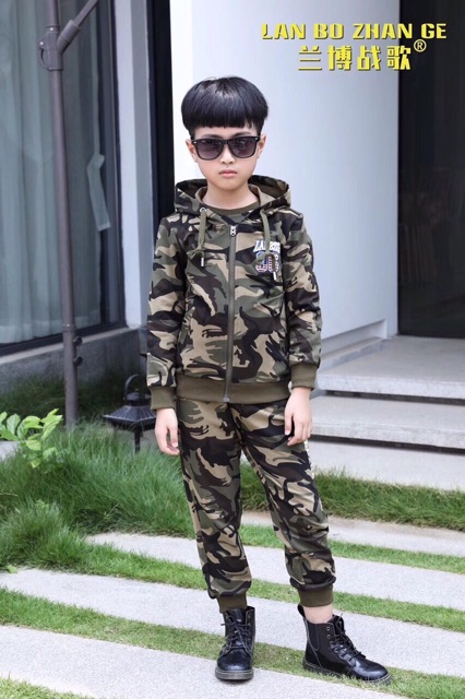 Set quần áo trẻ em rằn ri thời trang