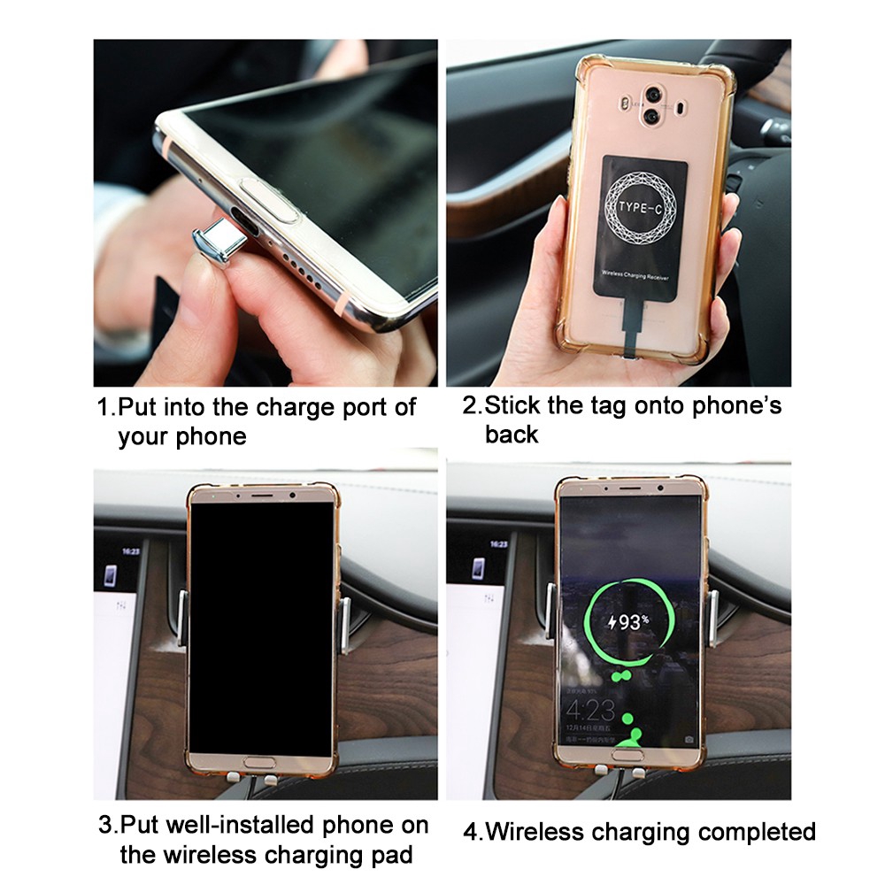 Bộ Sạc Không Dây Qi Cho Android Iphone 5 6 6s 7 8 Type C Điện Thoại