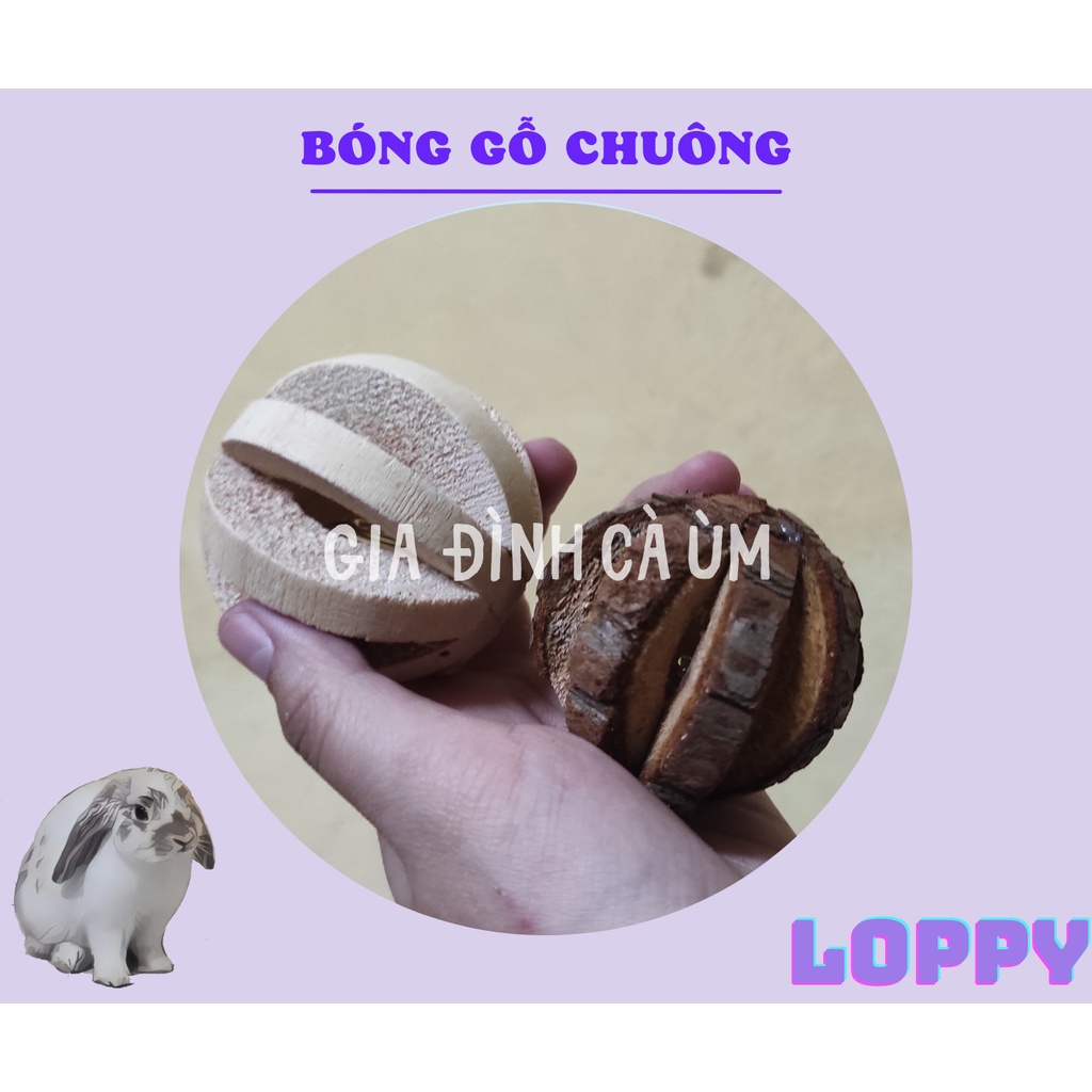 Bóng gỗ chuông - đồ chơi dành cho thỏ/chuột/sóc