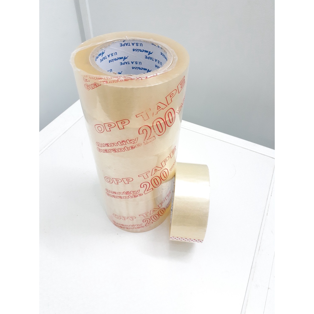 Băng Keo Trong 200 Yard gói hàng  mua 1 Cây 6 Cuộn Nặng 1.6Kg bấm X6