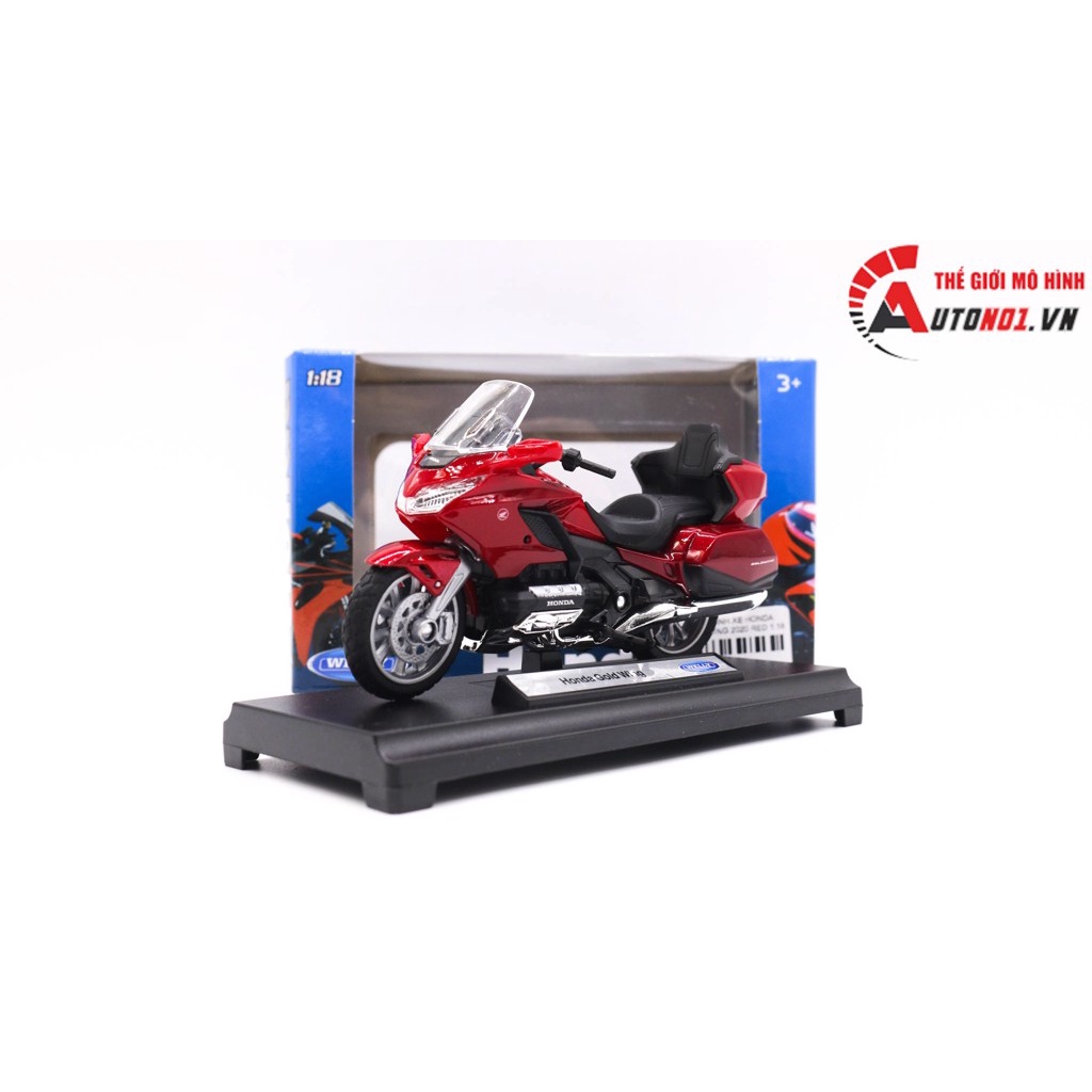 MÔ HÌNH XE HONDA GOLDWING 2020 RED 1:18 WELLY 3543