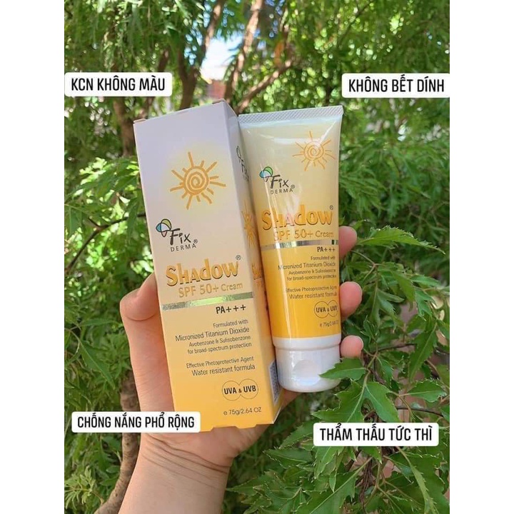 Kem Chống Nắng Shadow SPF 50+ (75g) - Gel Chống Nắng SPF 30+ Shadow dưỡng ẩm, kiềm dầu,trắng da, nâng tone-NS